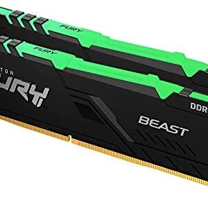Kingston Fury Beast RGB 16GB (2x8GB) 3600MHz DDR4 CL17 Desktop Memory Kit of 2 KF436C17BBAK2/16